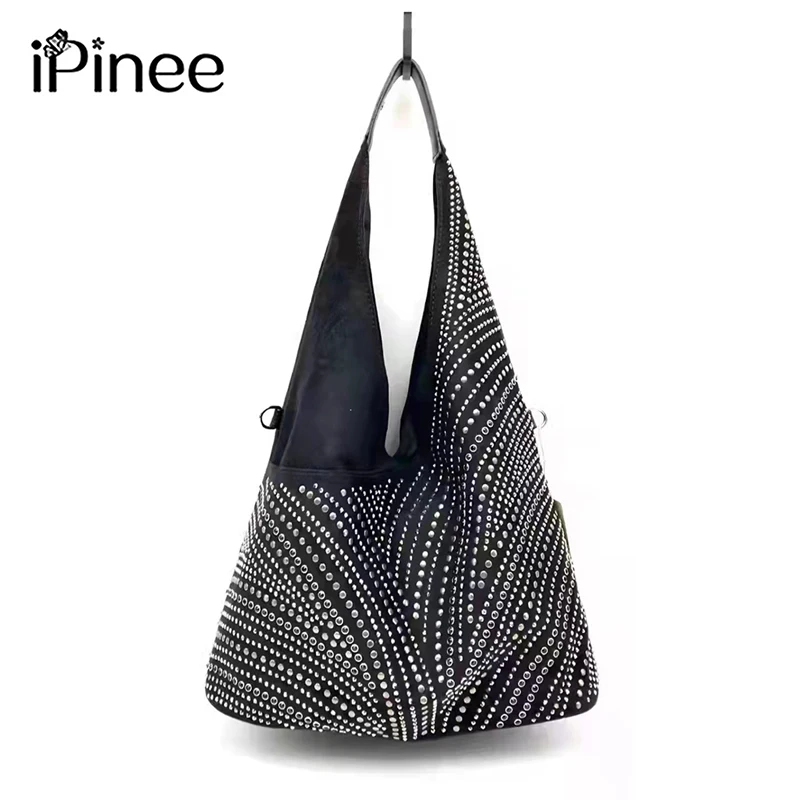 

iPinee Brand Rhinestones Women's Handbags Female Shoulder bag designer Luxury Lady Tote Large Capacity Zipper Handbag for Women