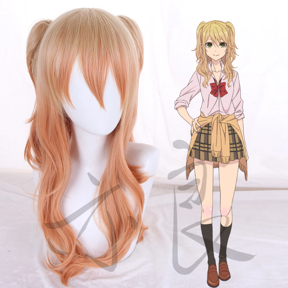 Tokyo Anime Citrus Aihara Yuzu cosplay wig with 2 ponytails Aihara Yuzu yellow hair cosplay wig costumes