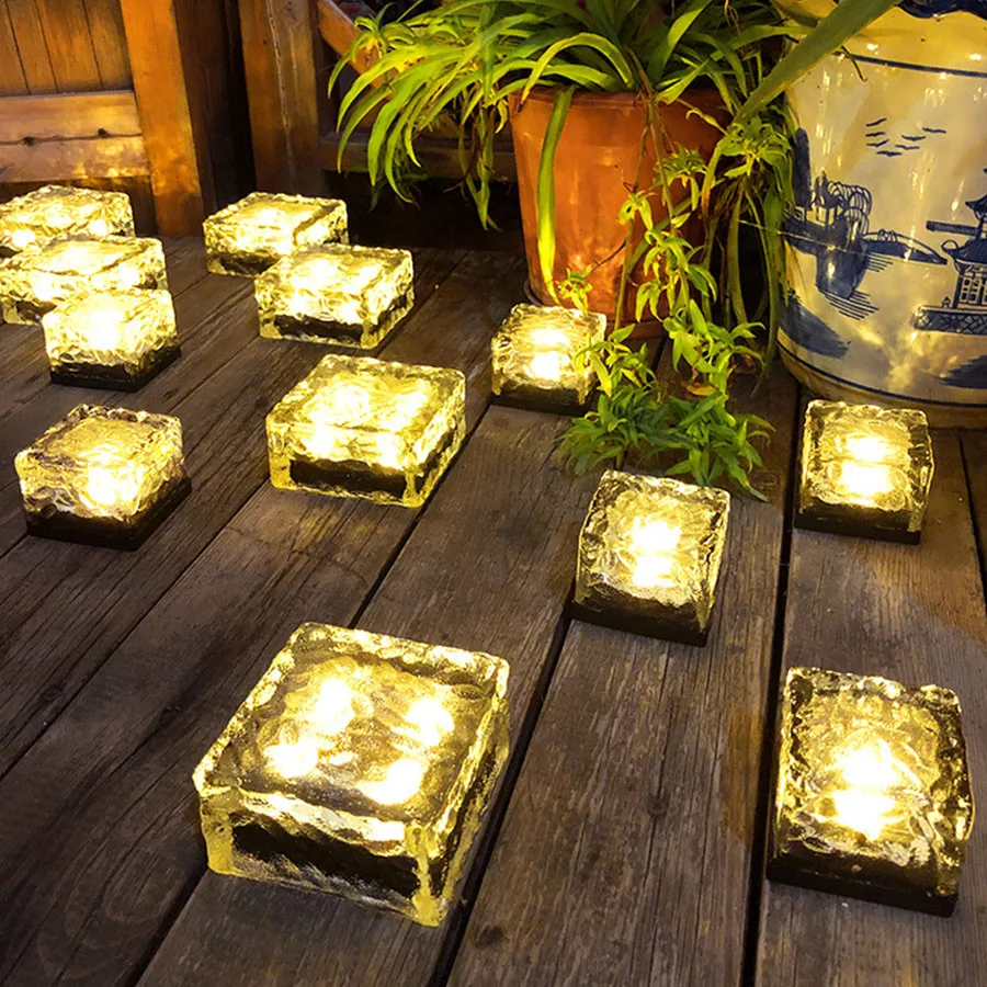 

Solar Pathway Lights Outdoor Solar Ice Cube Step Stair Light Garden Landscape Solar Deck Light for Driveway Patio
