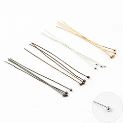 20-50mm Metal Ball Pins Gold Color/Silver Color/Rhodium/Bronze Head Ball Pins Handmade Jewelry Findings Making DIY Needles