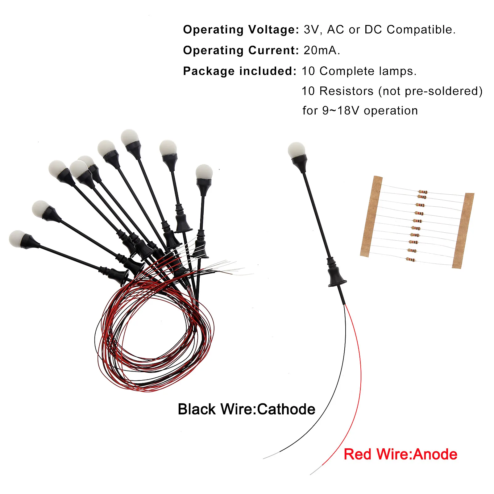 10 قطعة نموذج القطارات OO HO مقياس 1:75 خمر مصباح دائري آخر أضواء الشوارع الدافئة الأبيض المصابيح LFT11OO