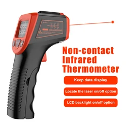 NonContact Digital -50~600°C Laser Temperature Meter Gun Infrared Thermometer Laser Point LCD Industrial Electronic Thermometer