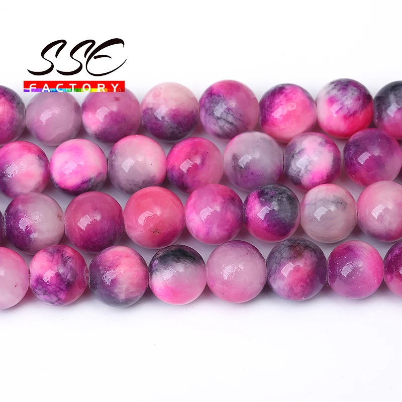 Colorful Persian Jades Natural Gem Stone Beads Round Loose Spacer Beads 15