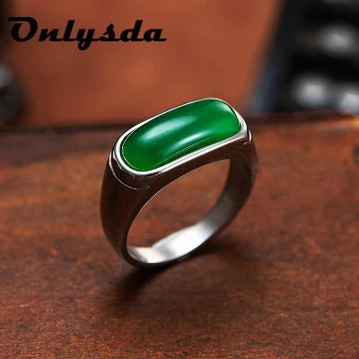 Simple Luxury for Male Boy Jewelry Creativity Gift Wholesale Inlaid Emerald Sun Green Trendy Men's Ring Party Gift OSR777