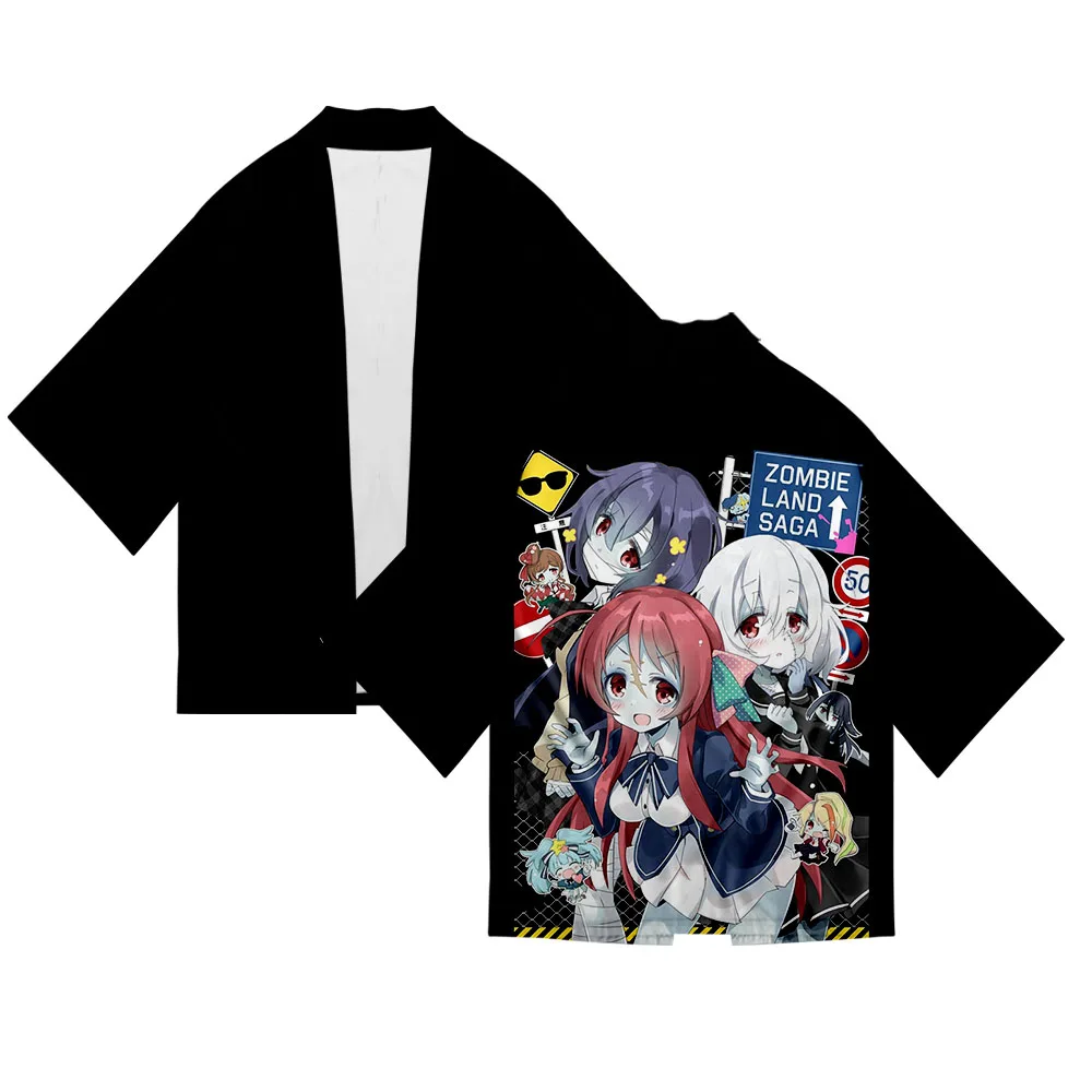 ZOMBIE LAND SAGA – Kimono à manches trois quarts pour hommes et femmes, Blouse Sexy, Style Streetwear, vacances d'été