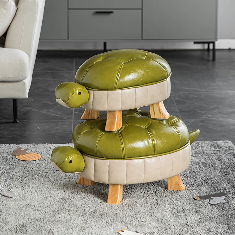 Household Furniture Creative Lovely Sofa Round Stool Animal Leather Art Seat Indoor Nordic Shoe Changing Stool Folding Chair