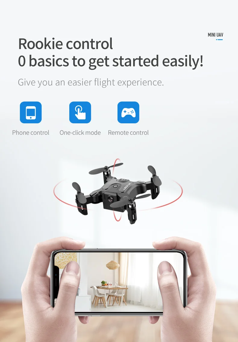 4DRC V2 Mini Drone Avec Caméra 720P WiFi FPV, 28 Minutes De Vol Induction De Gravite Vol De Trajectoire Mode Sans Tete 360 Flips Maintien D Altitude Pour Les Debutants Et Les Enfants