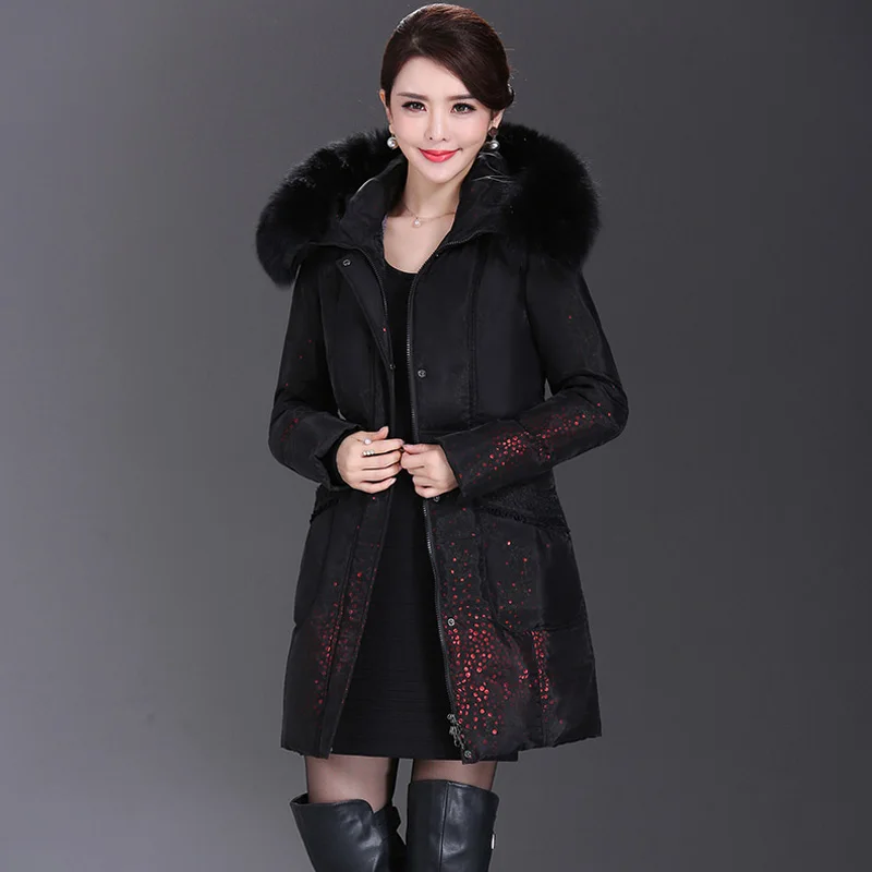 Delle donne Imbottiture Giacca di Nuovo Modo di Disegno di Stile Coreano del 90% Piume D\'anatra Bianca Imbottiture Cappotto Caldo Outwear