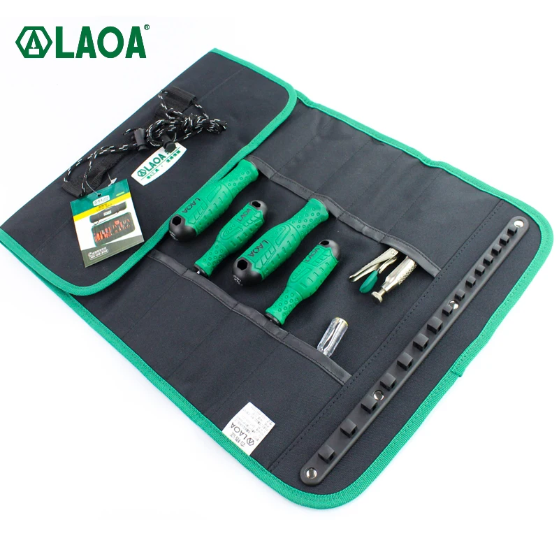 LAOA Oxford ผ้าเครื่องมือม้วนซ่อมกระเป๋าไขควง Mini เครื่องมือช่างไฟฟ้า