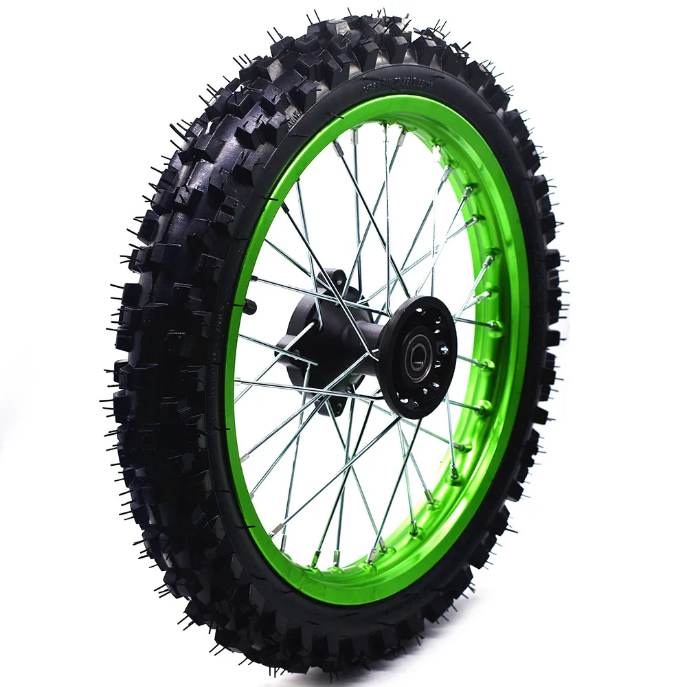 Front 14inch Pit Bike wheels GuangLi 60/100-14 Tyre Aluminum Alloy Rims with 32 holes spoke CRF PRO KLX YZF 110cc