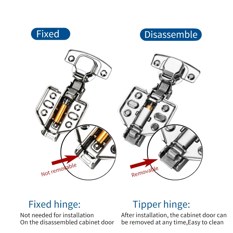 CXHIIA Thickened 304 Stainless Steel Hydraulic Hinge Cabinet Wardrobe Door Damping Spring Mute