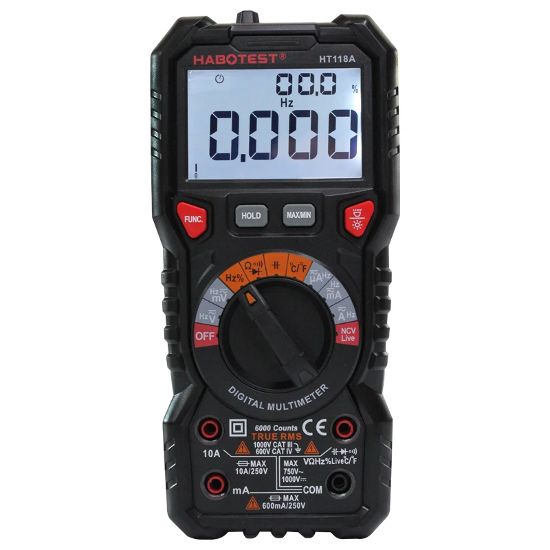 HABOTEST HT118A Multi Function Automatic Digital Multimeter With True RMS 6000 Counts HT118C/D Manual Range Multimeter