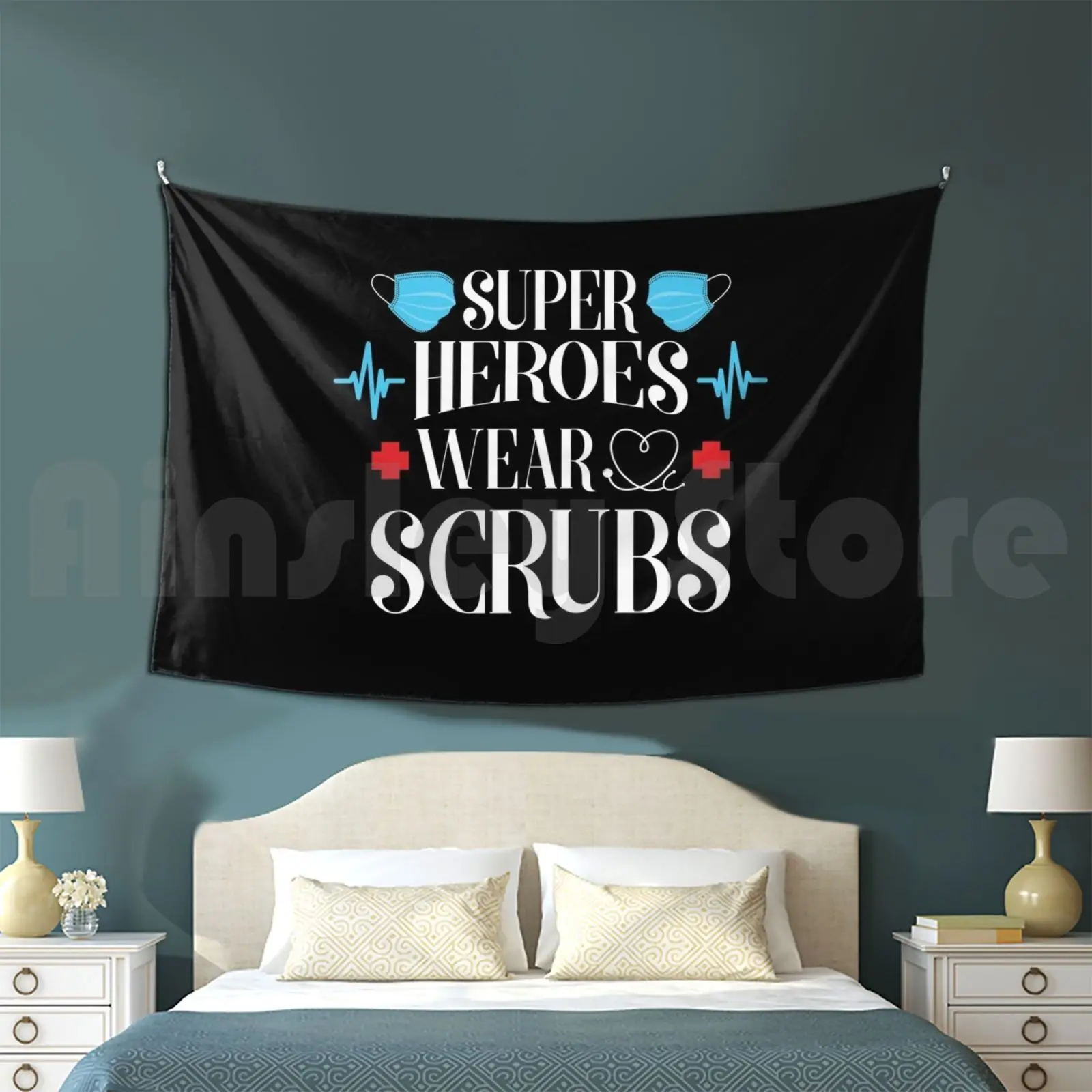 Super Heroes Wear Scrubs Tapestry Background Wall Hanging Nurse Nurse Accessories Nurse Accessories For Women Nurse