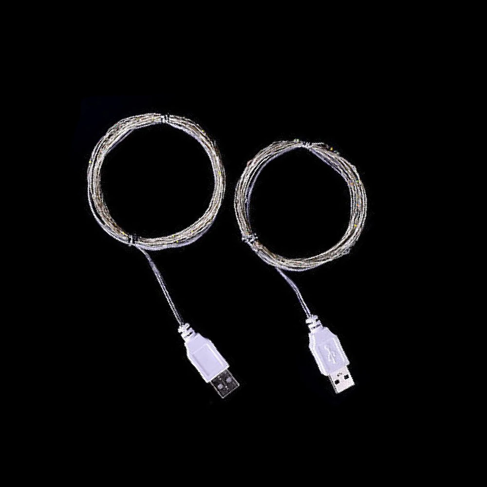 1M 2M 3M USB LED String Lights DC 5V Silver Wire Garland Light Waterproof Fairy Lights For Christmas Wedding Party Decoration