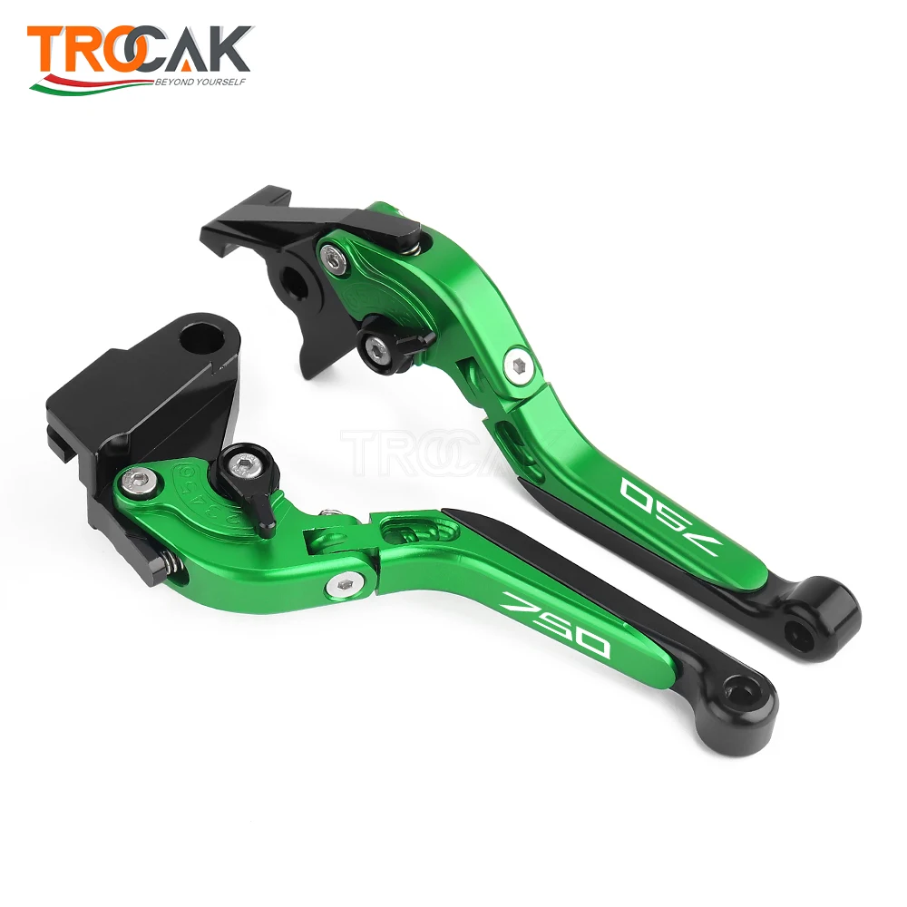 For KAWASAKI Z750 Z 750 2007-2012 Motorcycle Accessories Folding Extendable Brake Clutch Levers LOGO Z750 Green