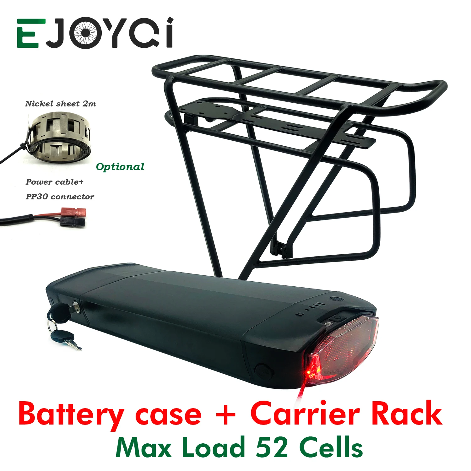 REENTION Battery Case Electric Bike Battery case 36V 48V Carrier Rack Ebike Rear Rack Battery Box for eBike Conversion Kit