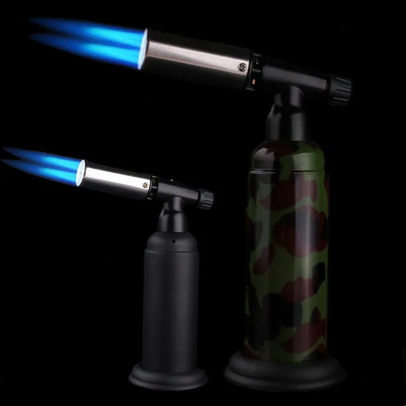 New Kitchen Spray Gun Torch Lighter Turbo Jet Outdoor Windproof Double Flame Camping BBQ Lighters Big Firepower Inflatable Gas