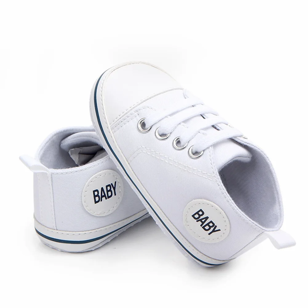 Zapatos de bebé recién nacido, zapatillas clásicas para primeros pasos, deportivas de lona con cordones para bebés, 0-18M