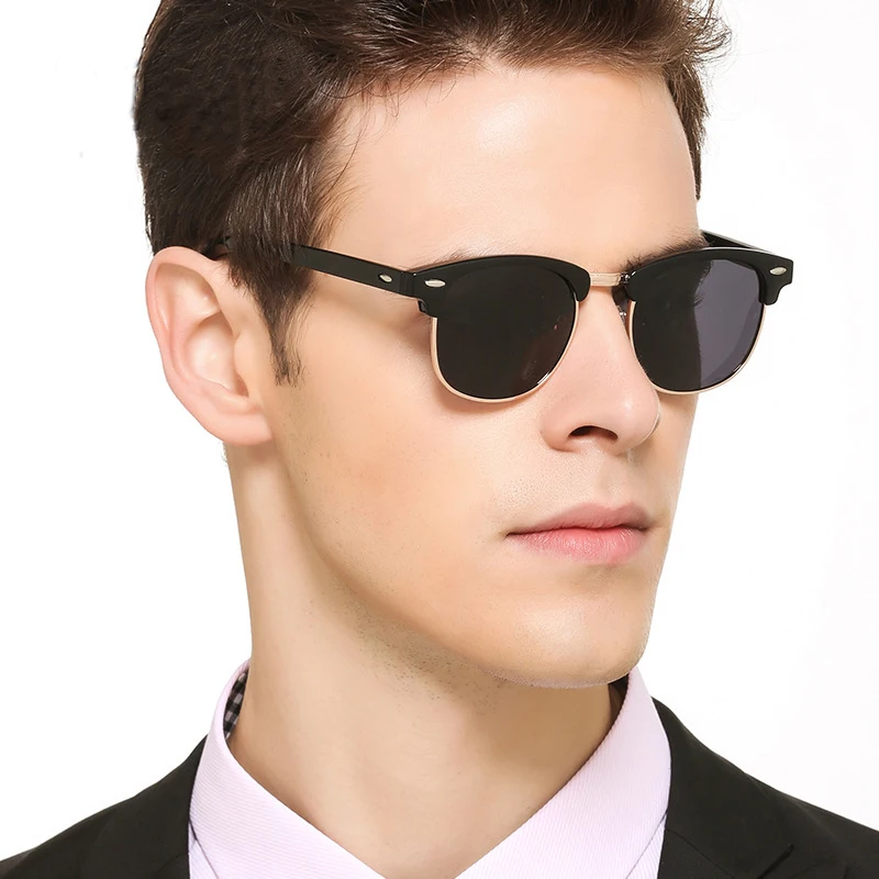 RUOBO-Gafas De Sol polarizadas clásicas para hombre y mujer, lentes De Sol con superficie De espejo De conducción, diseño De marca, UV400