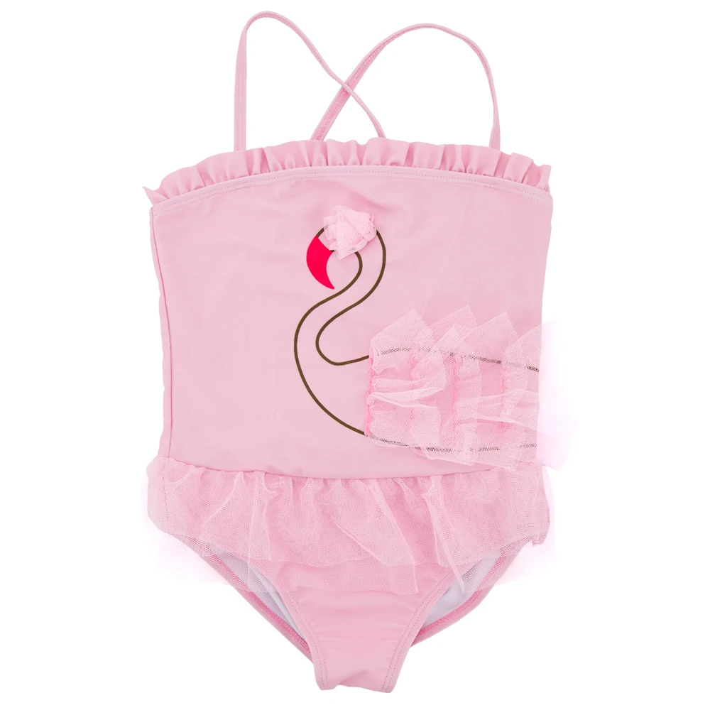 Honeyzone Costumi Da Bagno Bambina Maillot De Bain Fille Rosa Cigno di Stampa Del Fumetto Del Bambino Della Ragazza di Costumi Da Bagno Bikini Playa Bebe 1-6T