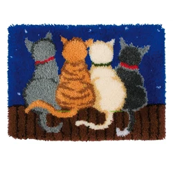 Home Decor Cross-stitch carpet diy embroidery Cartoon Cat Latch hook rug kits Carpet embroidery sets embroidery stitch thread