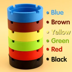 Ashtray Silica Gel Silicone Square Round Ash Tray Holder Smoking Accessories Multi-colors Yellow Green Black Red Blue Brown