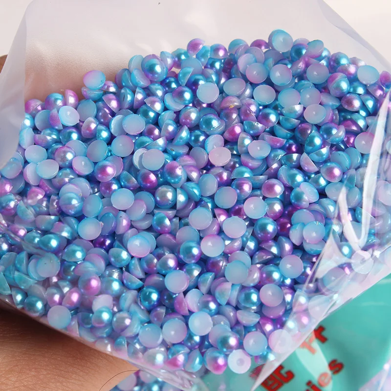 3mm 4mm 5mm 6mm 8mm Mix Color DIY Imitation Garment Beads Pearl ABS Half Round Beads Craft Scrapbook Beads