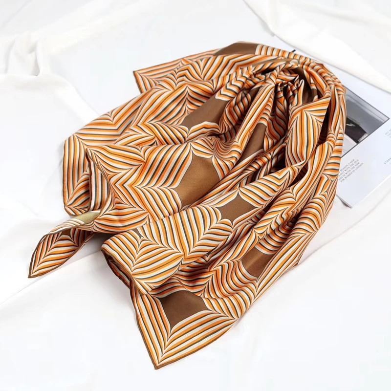 Women 100% Silk Scarf Shawl Fashion Hijab Head Scarves for Hair Wrapping 88*88cm