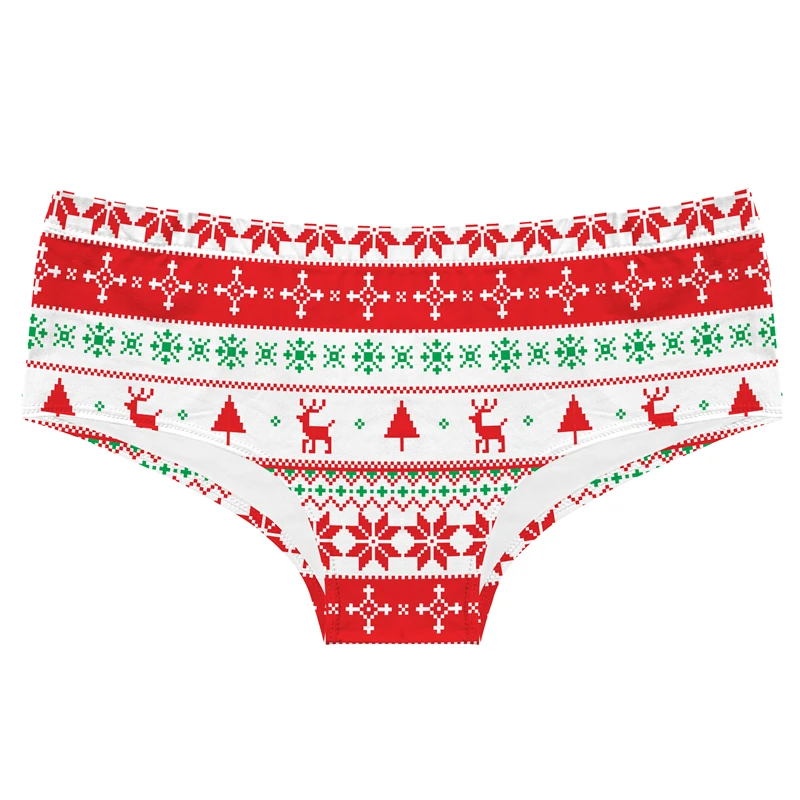 Cute Christmas Snowflake Print Girly Underwear Sexy Low-Rise Panties Comfortable Seamless Female Briefs Temptation Lingerie