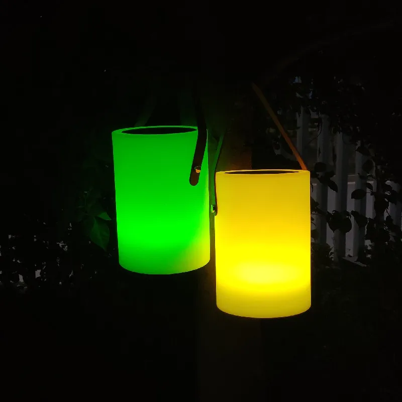 Outdoor Garden Solar Powered Hanging LED Cylinder Lights Portable LED Lantern Lamp For Patio Garden Decorative Solar Power