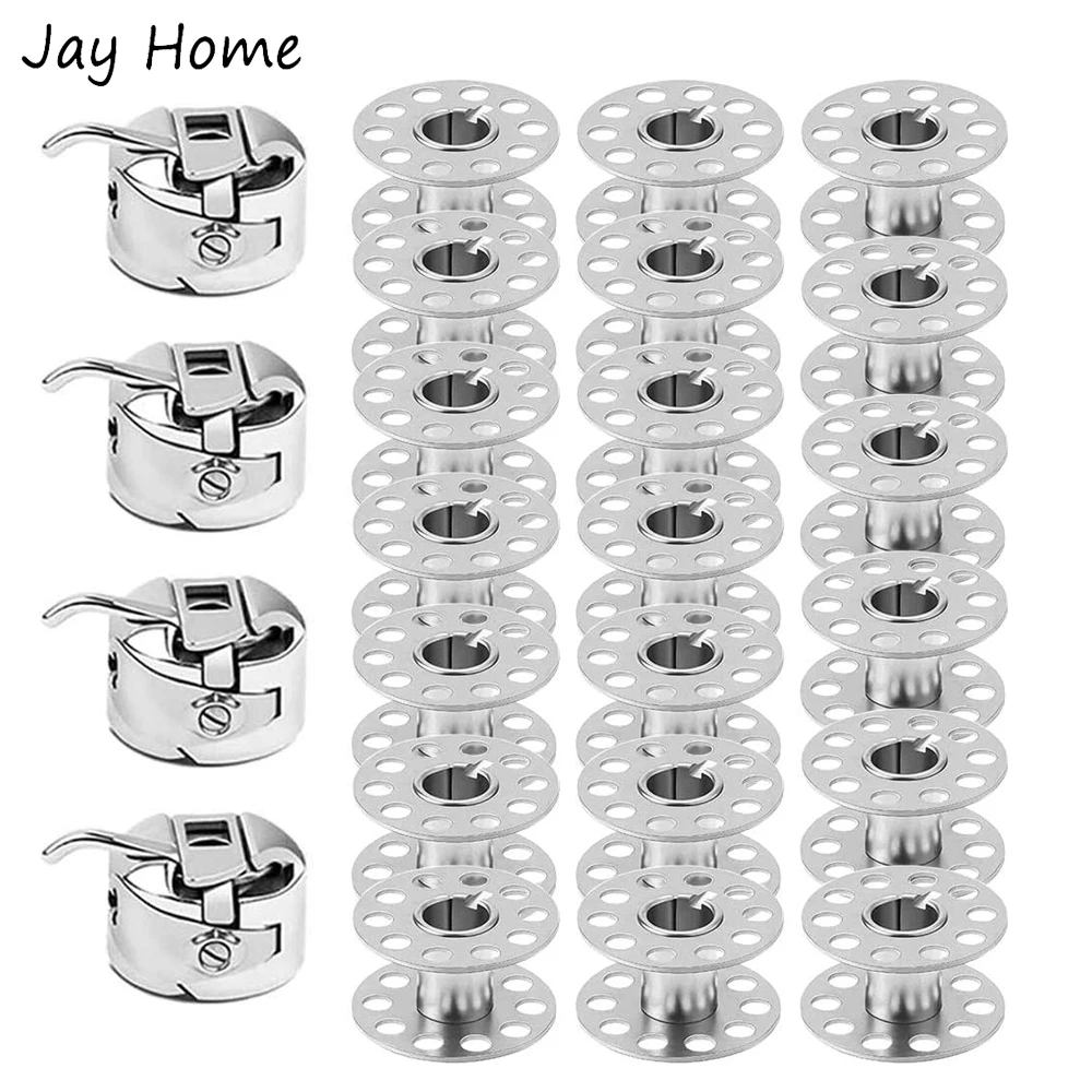 2Pcs Sewing Machine Bobbin Case with 12Pcs Sewing Machine Bobbins for Front Loading Sewing Machine DIY Sewing Accessories