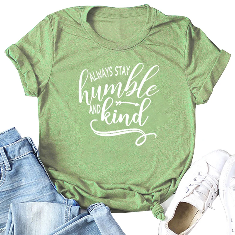 

Christian women Plus Size T-shirt Humble And Be Kind Believed Faith Short Sleeve Black Cotton O-neck Top Tees For Women Ladies