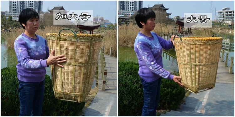 Handmade bamboo basket basket big bamboo basket basket supermarket hotel display receives bamboo basket basket plant basin set