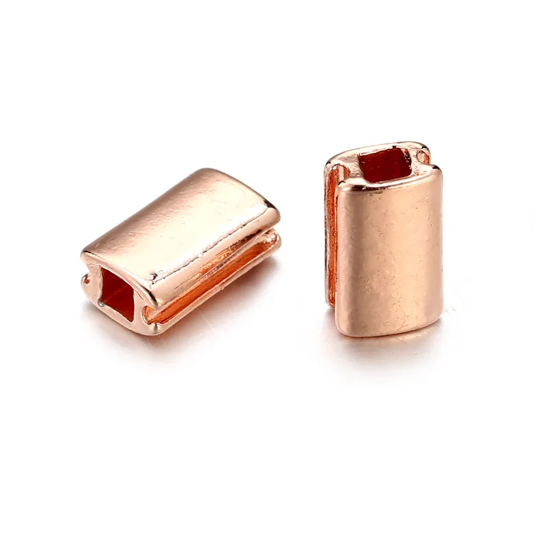 3pcs/lot Metal Copper Brass Vacuum Gold Color DIY Square Spacer Beads for Bracelet Jewelry Making Rectangle Beads Accessories