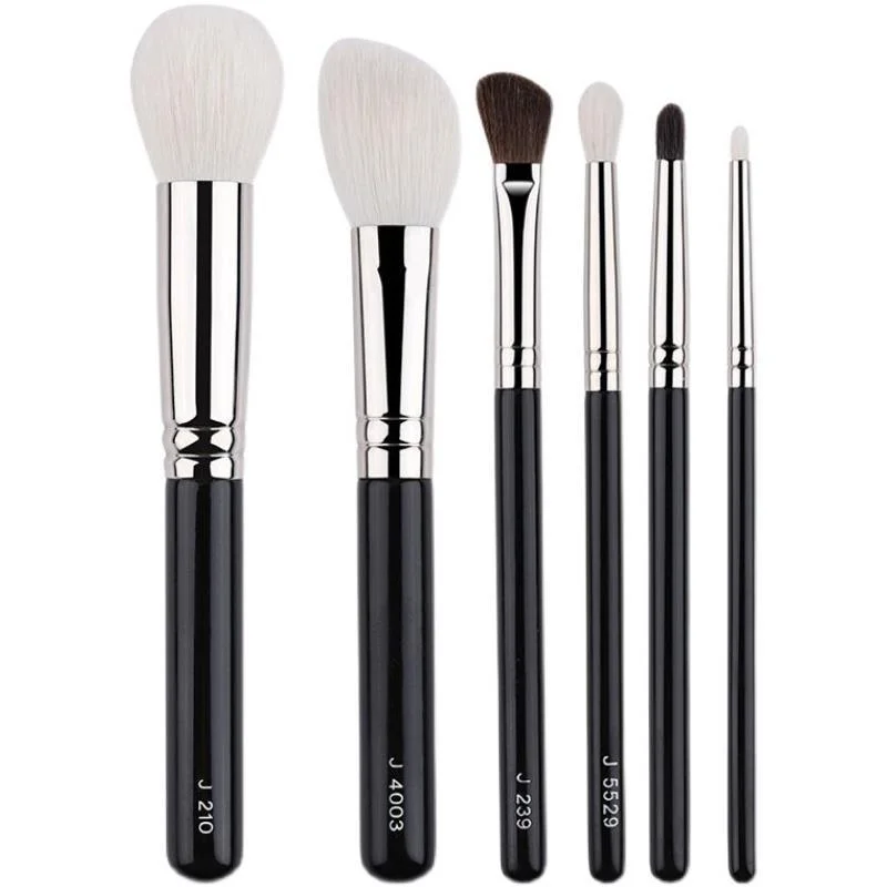 

J210 Round Powder J4003 Angled Blush J5529 Blending Detailed Makeup Brushes Set - 6Pcs Beauty Cosmetics Applicator Blender Tools