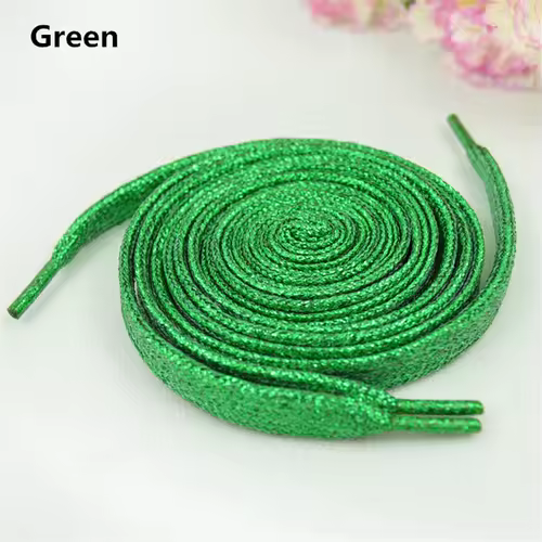 1 cm Width Colorful Lurex Shoelaces Trendy Bright Colorful Fall Winter Shoelaces Sneaker White Casual Sports Leather Shoes Laces - Image 17