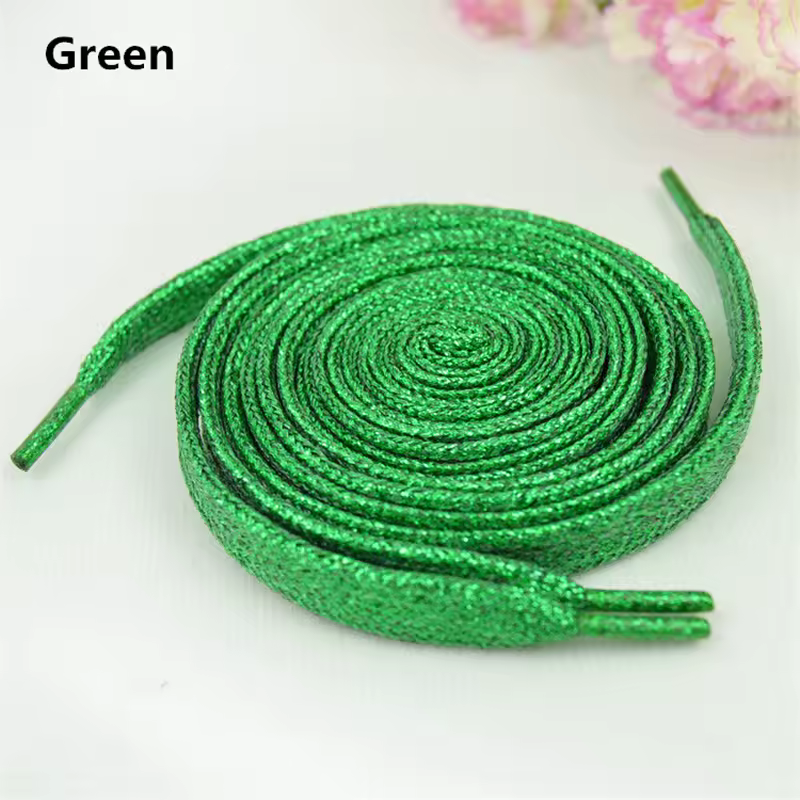 1 cm Width Colorful Lurex Shoelaces Trendy Bright Colorful Fall Winter Shoelaces Sneaker White Casual Sports Leather Shoes Laces - Image 17