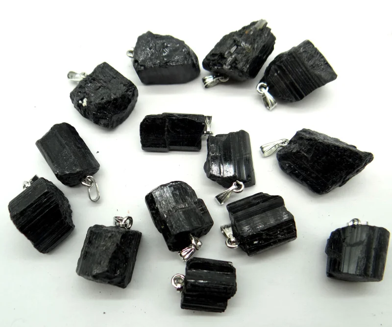 wholesale natural stone black tourmaline tourmaline repair ore can be used pendant for diy jewelry making necklace 50pcs