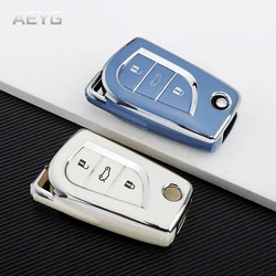 Fashion TPU Car Key Case Full Cover Shell Fob For Toyota Corolla Altis Auris Aygo Yaris Camry RAV4 Verso TC IM Shell Accessories