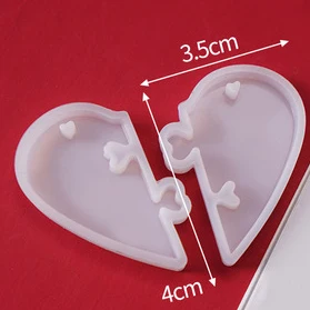 2Pcs Heart locks for lovers Pendant Liquid Silicone Mold DIY Epoxy Resin Mould Jewelry Tools