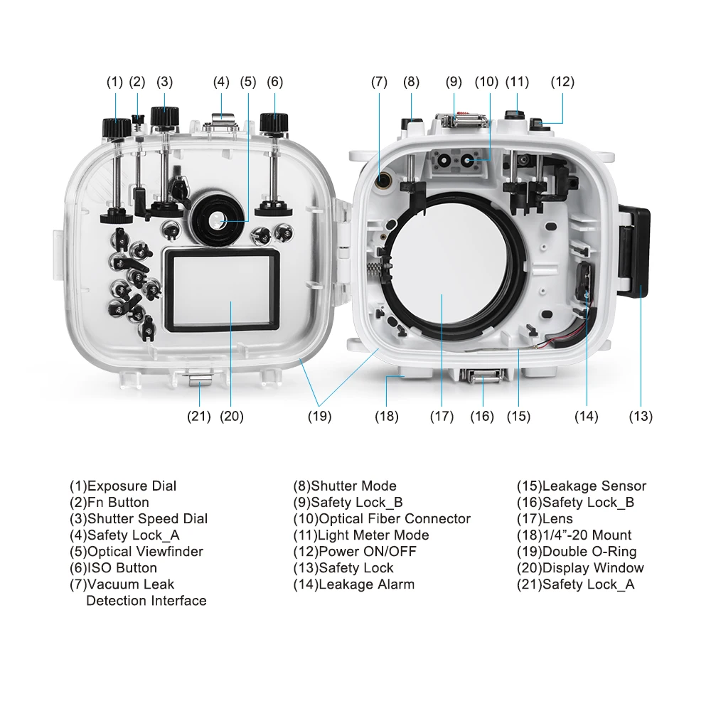 130ft/40m Waterproof box Underwater Housing Camera Diving Case for Fujifilm X-T3 Fuji XT3 FP.1 Camera Bag Case Cover