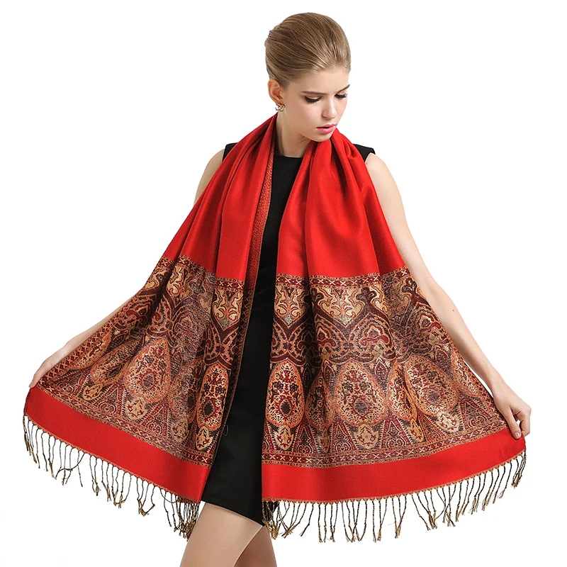 Shawls and wraps long bandana Brand New Designer Ethical Style women scarf Autumn winter warm Printing scarves for lady Fringe