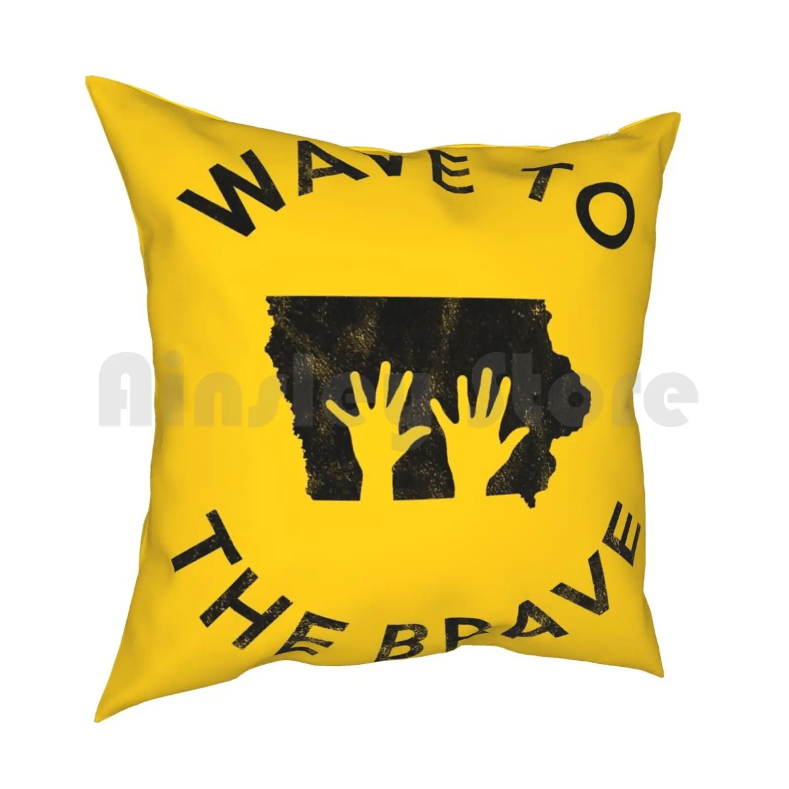 Iowa Wave To The Brave Childrens Hands Waving Stadium Tradition Pillow Case Printed Home Soft DIY Pillow cover Iowa City