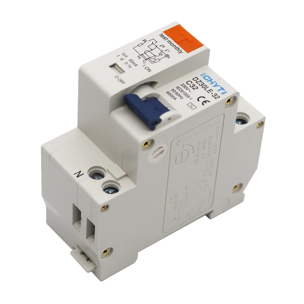 DZ30LE TPNL DPNL 230V 1P+N Residual current Circuit breaker with 10A 16A 20A 32A current Leakage protection RCBO RCCB ELCB MCB