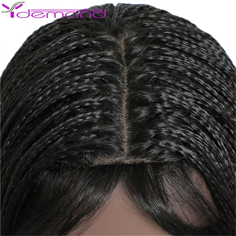 28 Inch Long Box Braid Wig Braids With Baby Hairs African Synthetic Braided Wigs For Women & Girls High Quality