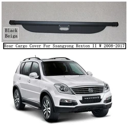 Rear Cargo Cover For Ssangyong Rexton II W 2008-2017 Privacy Trunk Screen Security Shield Shade Black Beige Auto Accessories