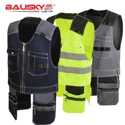 Bauskydd-ropa de trabajo multifunción para hombre y mujer, chalecos de trabajo de alta calidad con múltiples bolsillos, envío rápido