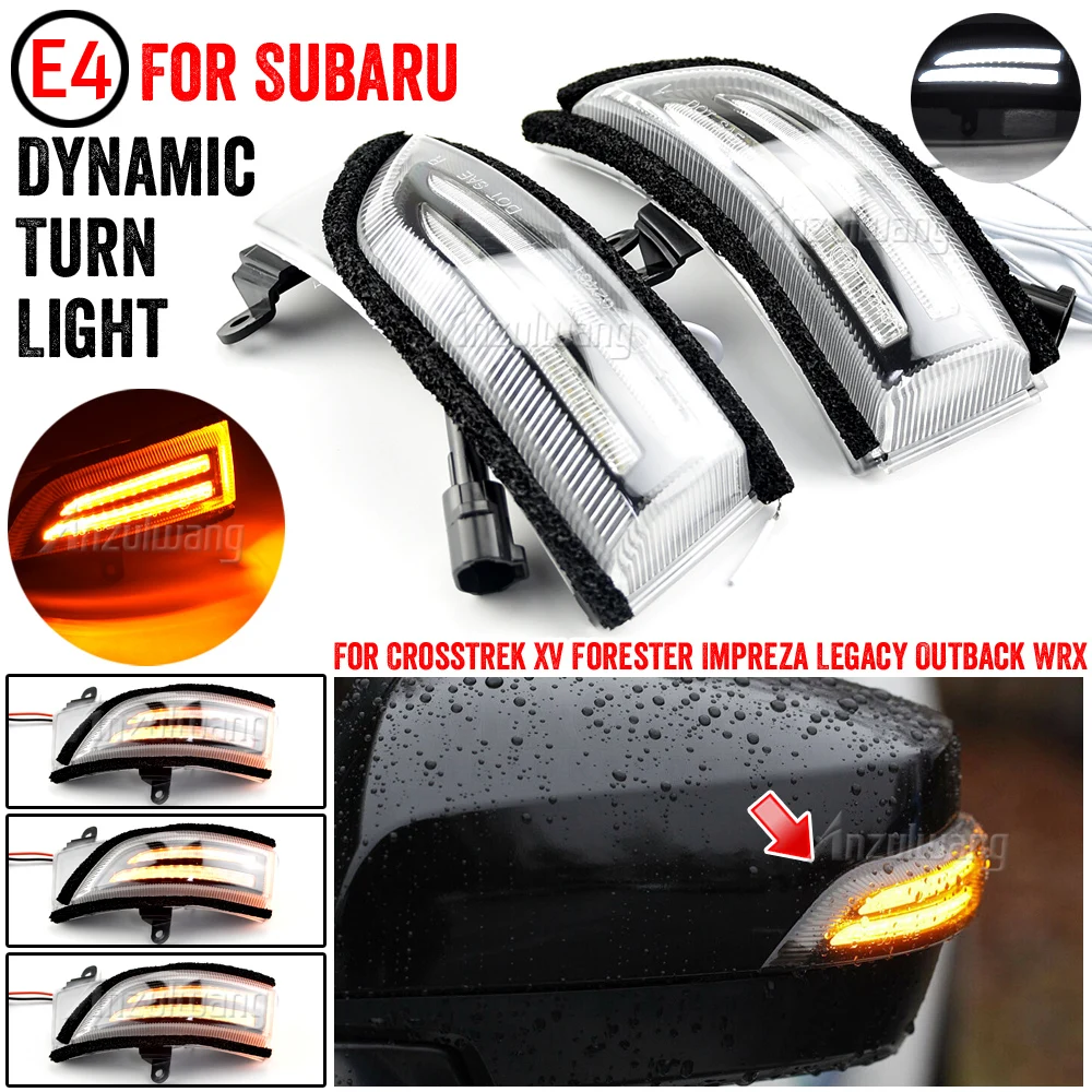 

LED Dynamic Blinker Side Mirror Indicator Light For Subaru WRX STI Crosstrek Forester Outback Turn Signal Lamp Amber/White Smoke