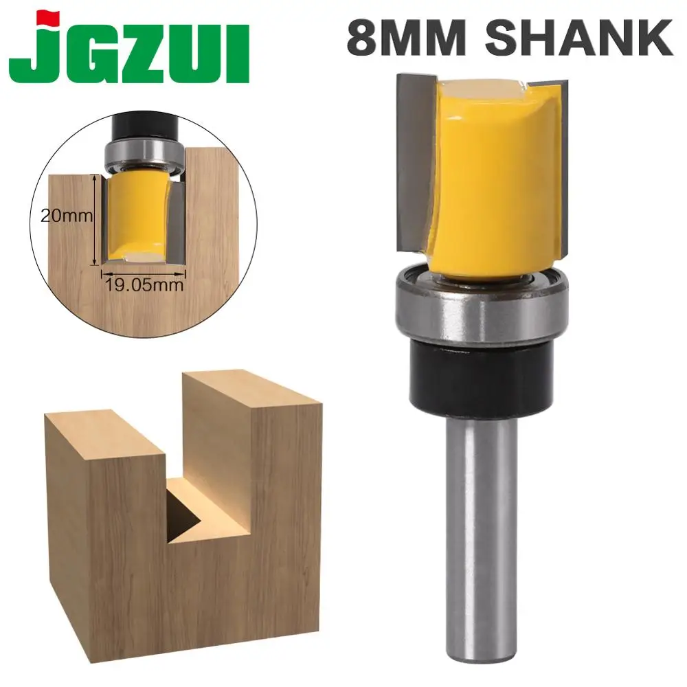 1PC 8mm Shank Template Trim Hinge Mortising Router Bit Straight end mill trimmer cleaning flush trim Tenon Cutter forWoodworking