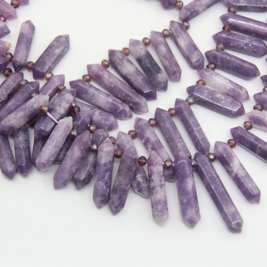 Natural Purple Charoite Stone Graduated Point Loose Pendant,Top Drilled  Double Point Beads Earring Pendants Healing Jewelry